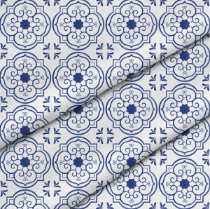 TKANINA POLIESTROWA - HISZPAŃSKIE KAFELKI