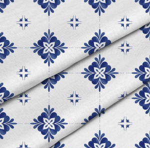 TKANINA POLIESTROWA - HISZPAŃSKIE KAFELKI, MOZAIKA