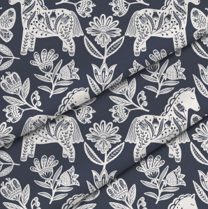 TKANINA POLIESTROWA - FOLKOWE KONIKI