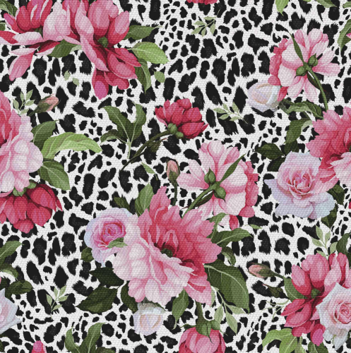 tkaninowy magazyn - tkaniny wodoodporne katowice - róże na panterce.png