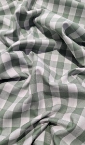 BAWEŁNA - KRATKA VICHY - BIAŁO-MIĘTOWA 17mm