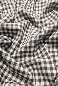 BAWEŁNA - KRATKA VICHY - BIAŁO-BRĄZOWA 5mm