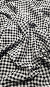 BAWEŁNA - KRATKA VICHY - BIAŁO-CZARNA 5mm